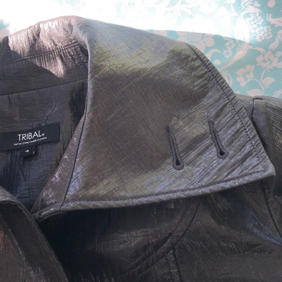 TRIBAL jacket in black button-up with sheen - Picture 9 of 12